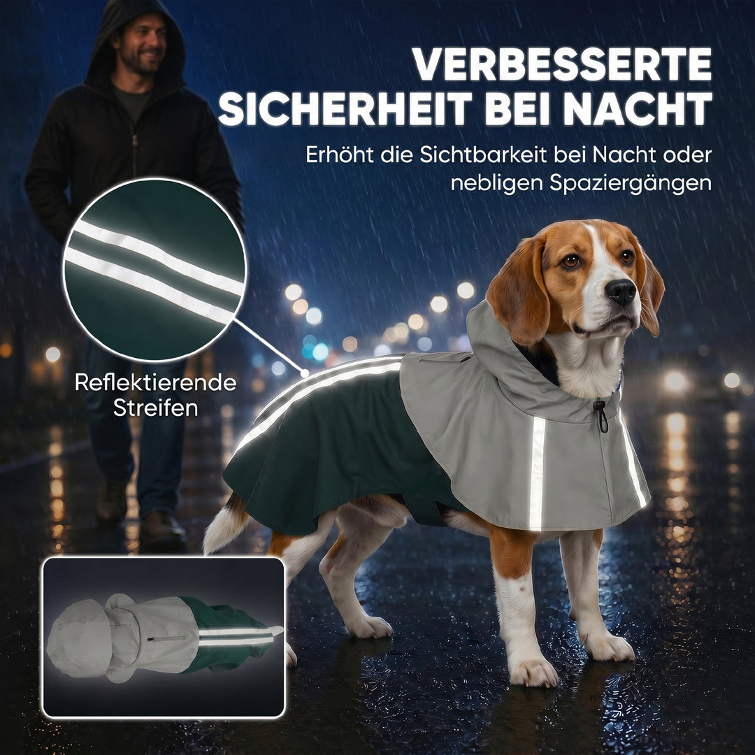 Vandtæt hunderegnjakke til mellemstore hunde