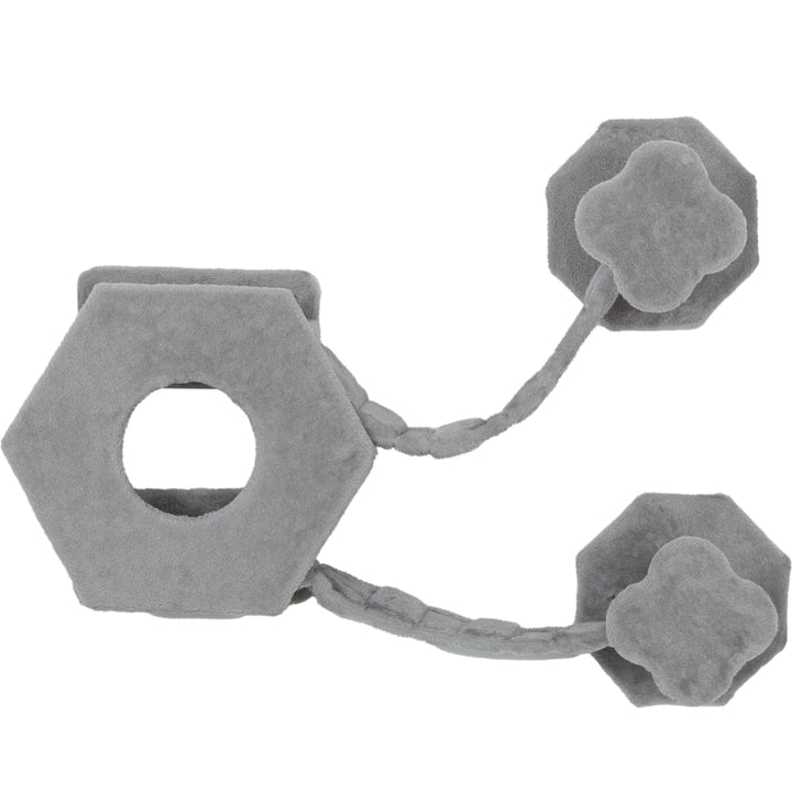 Klatrevæg til katte, inklusive kattehus, stiger, legebold, pladsbesparende, lysegrå