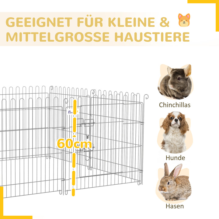 Fritgående indhegning, hvalpegård, hvalpehegn, kravlegård, hvalpeport til dyr, 8-delt b63 x h60 cm