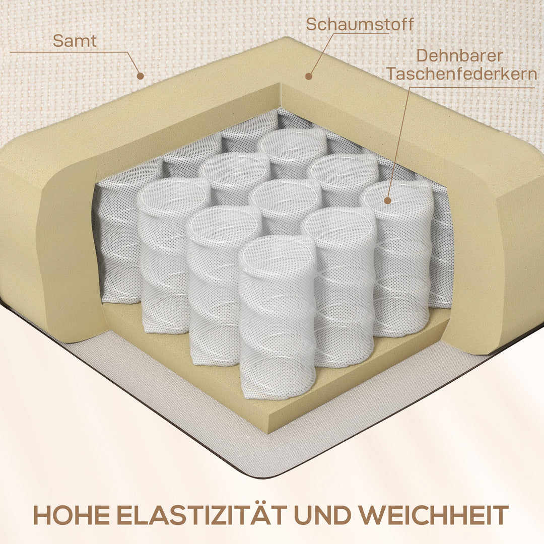 Afslappende lænestol med fodstøtte, lænestol, drejelig, op til 150 kg, stålstel, 88 x 96 x 108 cm, beige