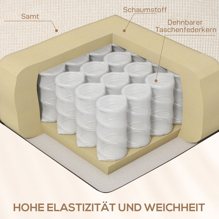 Afslappende lænestol med fodstøtte, lænestol, drejelig, op til 150 kg, stålstel, 88 x 96 x 108 cm, beige