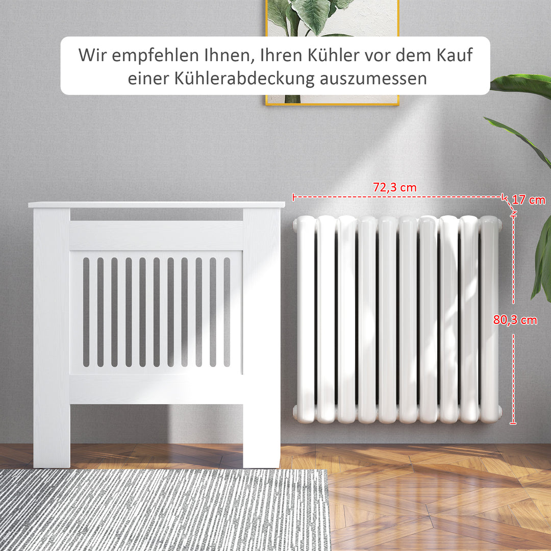 Radiatordæksel, radiatordæksel, 78 x 19 x 81 cm, radiatordæksel til soveværelse, stue, mdf, hvid