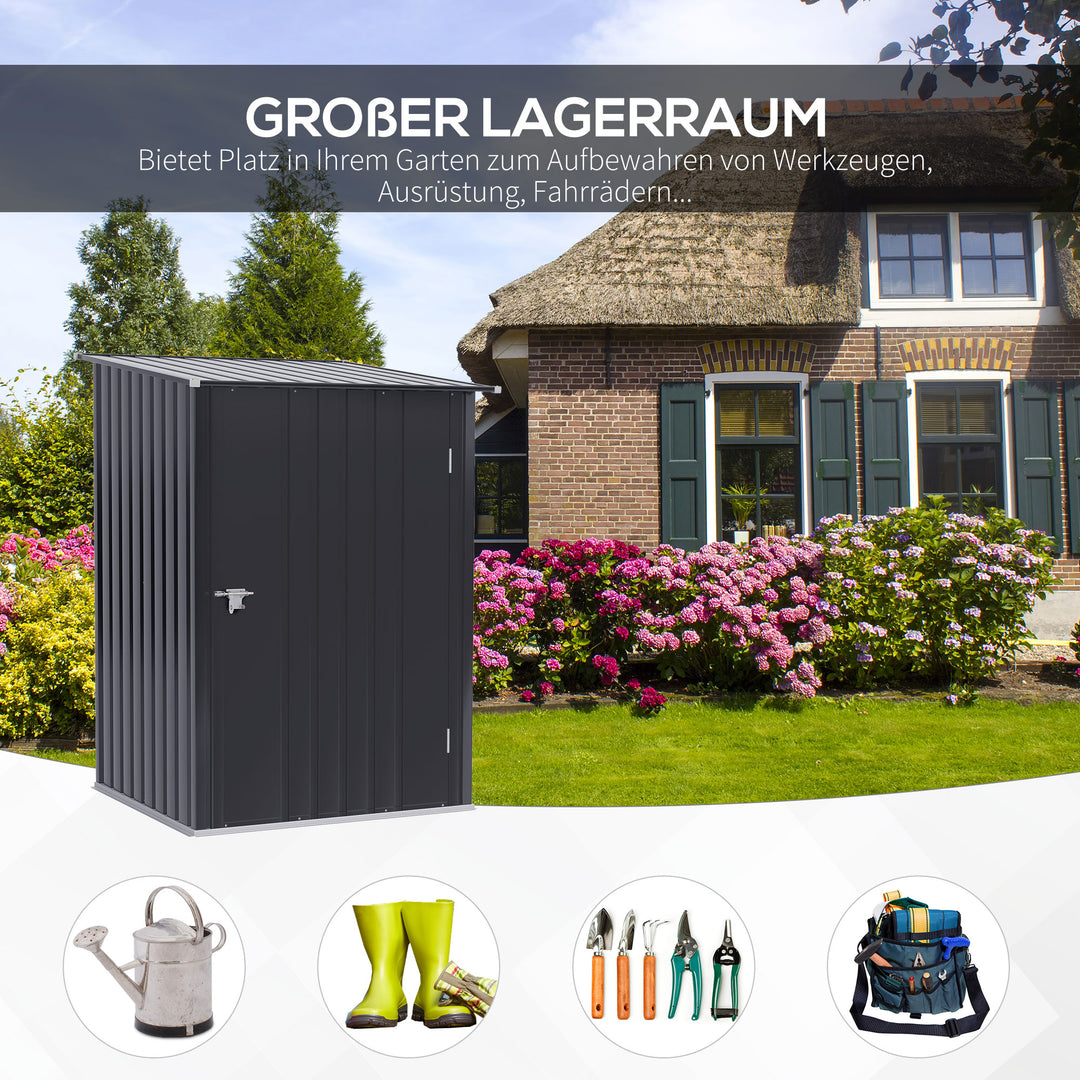 Stålredskabsskur 100 x 103 x 160 cm mørkegrå
