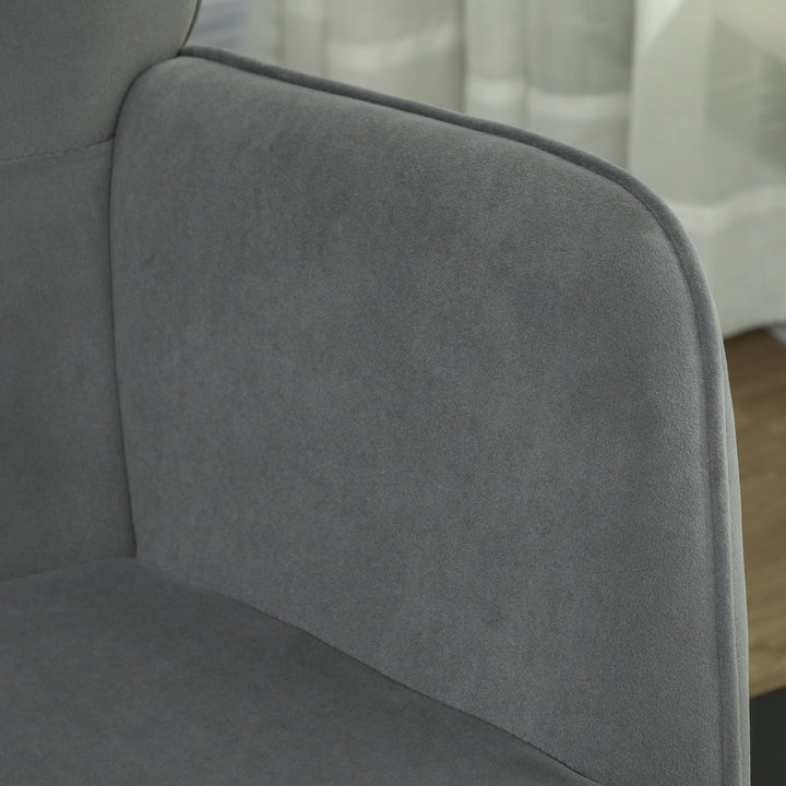 Vintage gyngestol, buede løbere, tykt polstring, bøgetræ og stål, mørkegrå