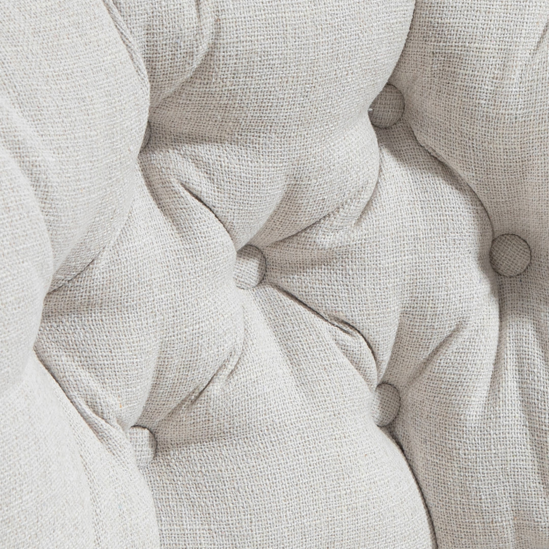 Kontorstol uden armlæn, komfortabel skrivebordsstol med polstret sæde og justerbar højde, cremehvid