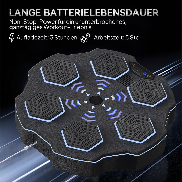 Musikboksemaskine, bluetooth-bokseenhed, vægmonterbar, 9 hastigheder og tilstande, led-lys, sort