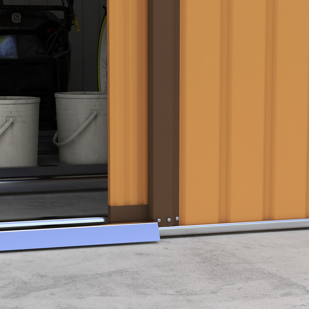 Stålredskabsskur 20m³ redskabsskur havehus cykelskur haveskur brun 340 x 386 x 200 cm