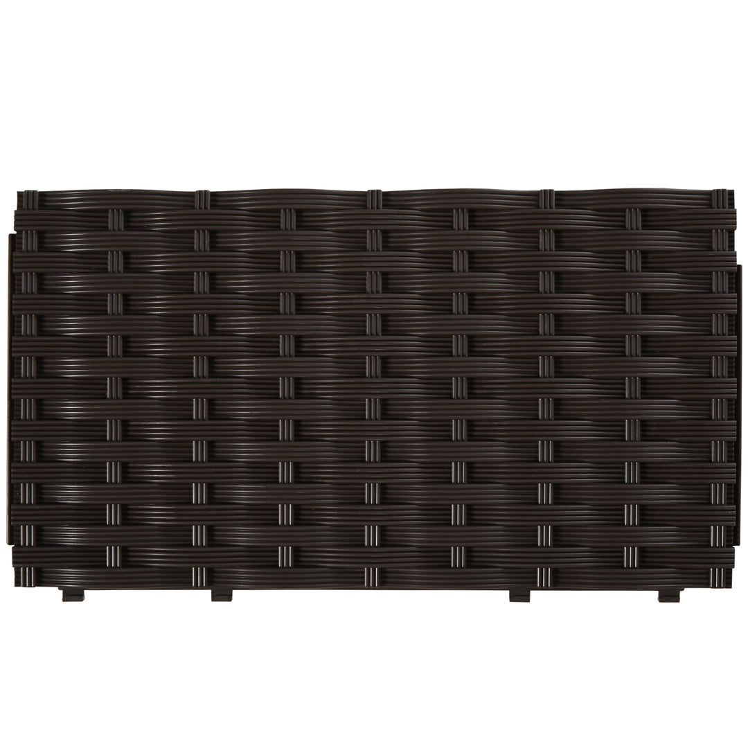 Højbed, plantekasse med drænhuller, blomsterkasse i rottinglook, plastik, brun, 40 x 40 x 44 cm