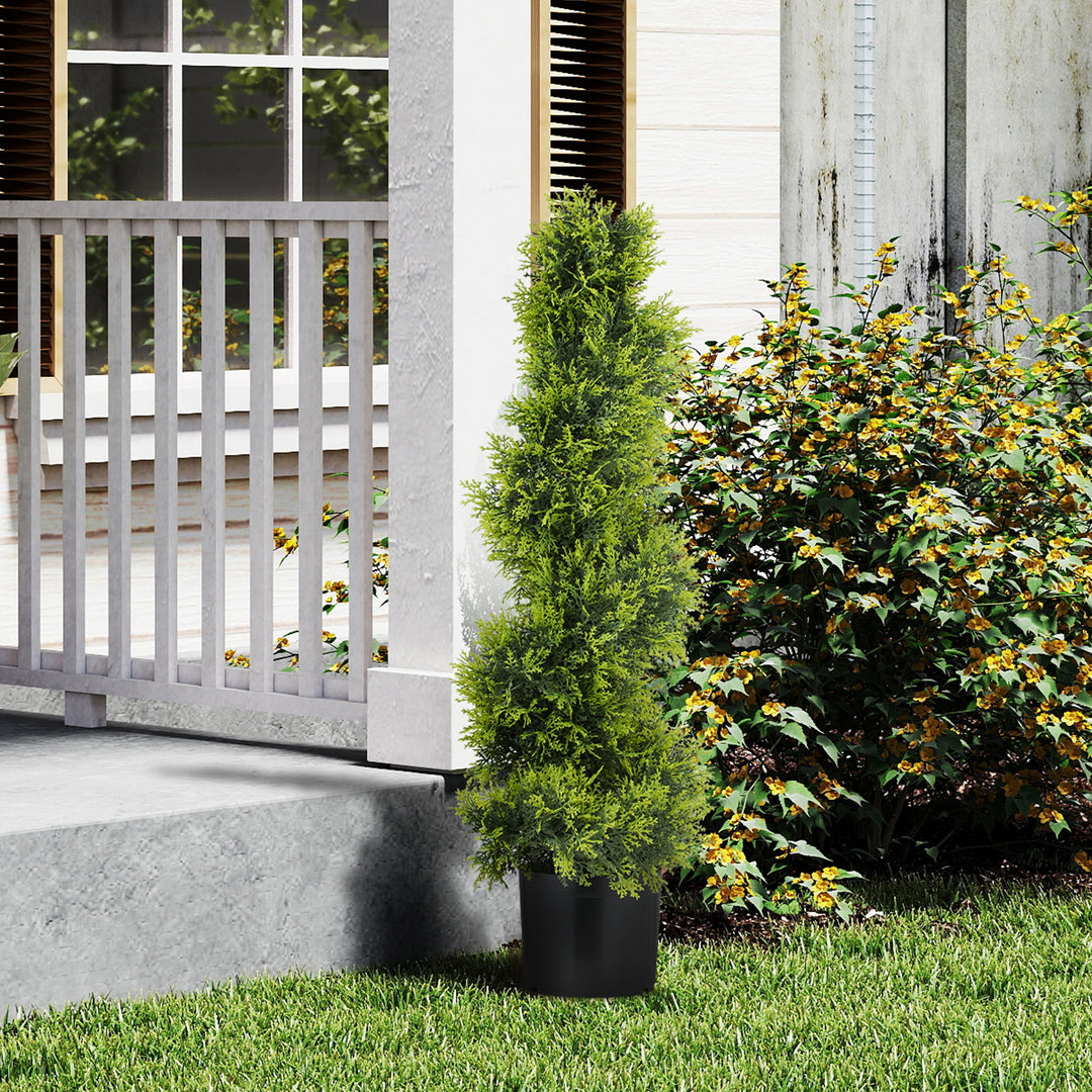 Kunstig cypres 90cm kunstig plante i spiralform, kunstige plastplanter i potte, moderne dekoration