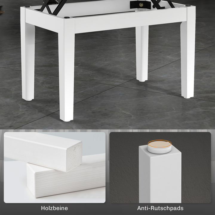 Højdejusterbar klaverbænk med opbevaringsplads, 54,5x33x48-58cm, hvid