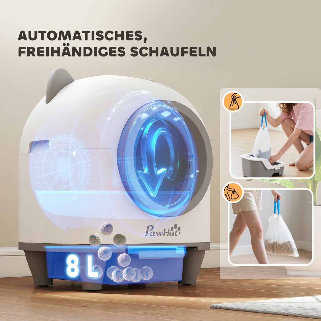 Selvrensende kattebakke med app-kontrol 80 l lugtfjerner til flere katte