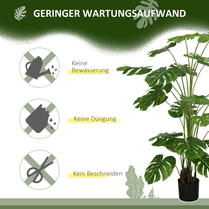 180 Cm kunstig plante med krukke, kunstig mos, indendørs plante til stue, realistisk look, grøn