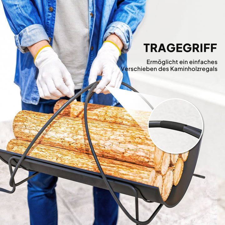 Indendørs brænderist, 51 x 38 x 33 cm, geometrisk design med metalhåndtag, sort