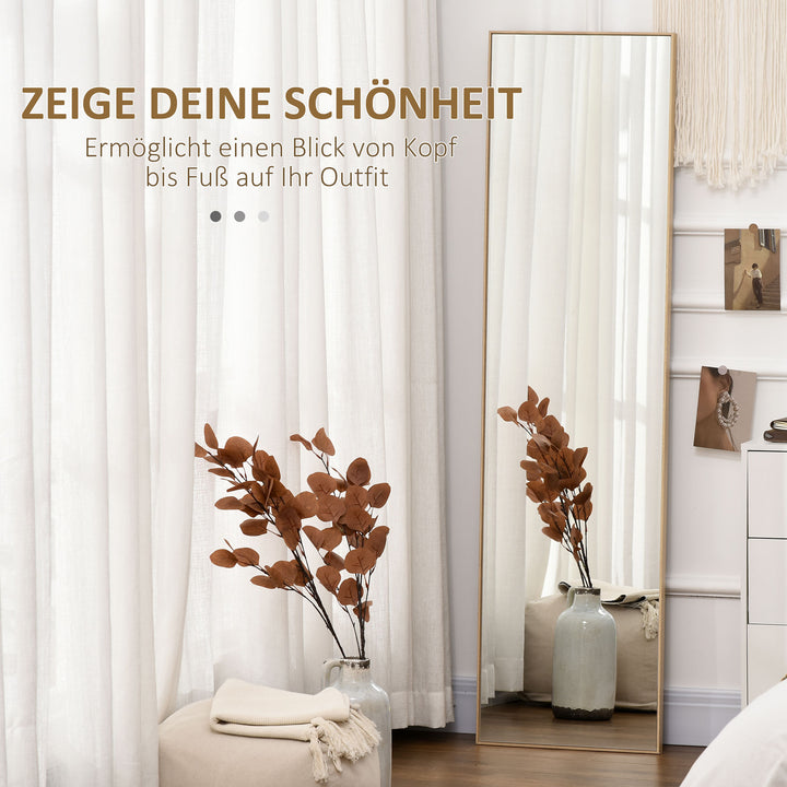 Helfigursspejl med stativ, fritstående, 40 cm x 150 cm, naturlig