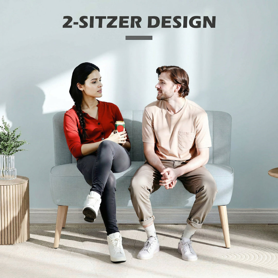 2-personers sofa, blød polstring, letplejeligt betræk, op til 220 kg, 117 x 56,5 x 77 cm, lysegrøn