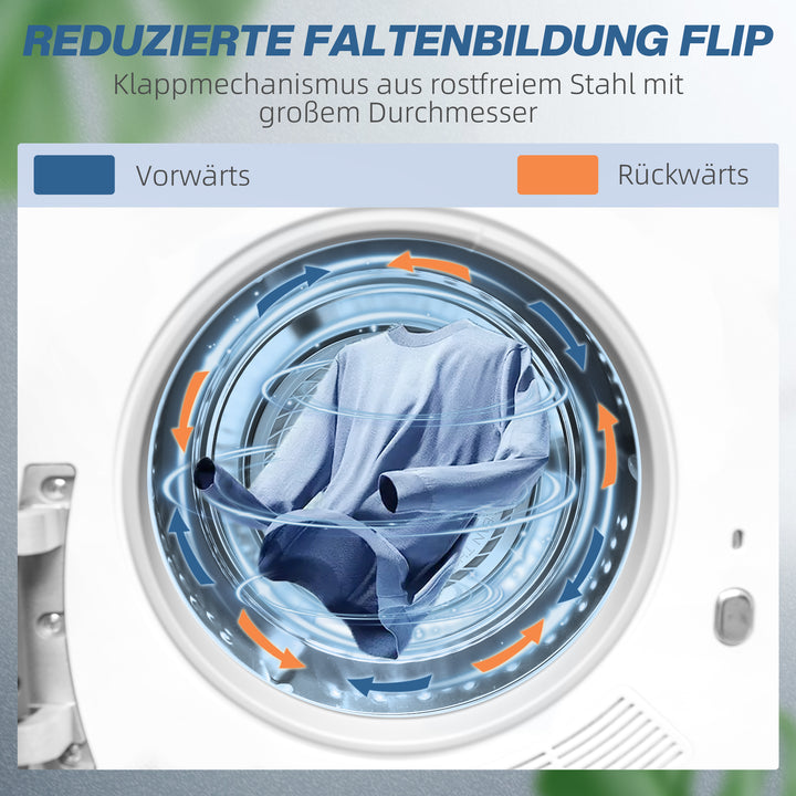 Tørretumbler med uv-desinfektion, kompakt design, 4 kg kapacitet, rustfrit stål, hvid