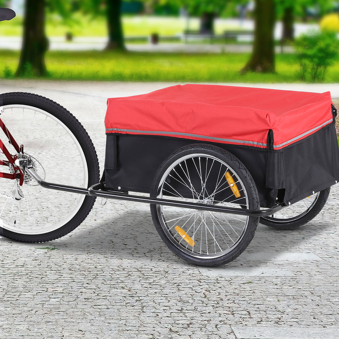 Foldbar cykeltrailer med kobling, transportvogn lasteevne op til 40 kg, transporttrailer til cykelhåndvogn 140 x 88 x 60 cm