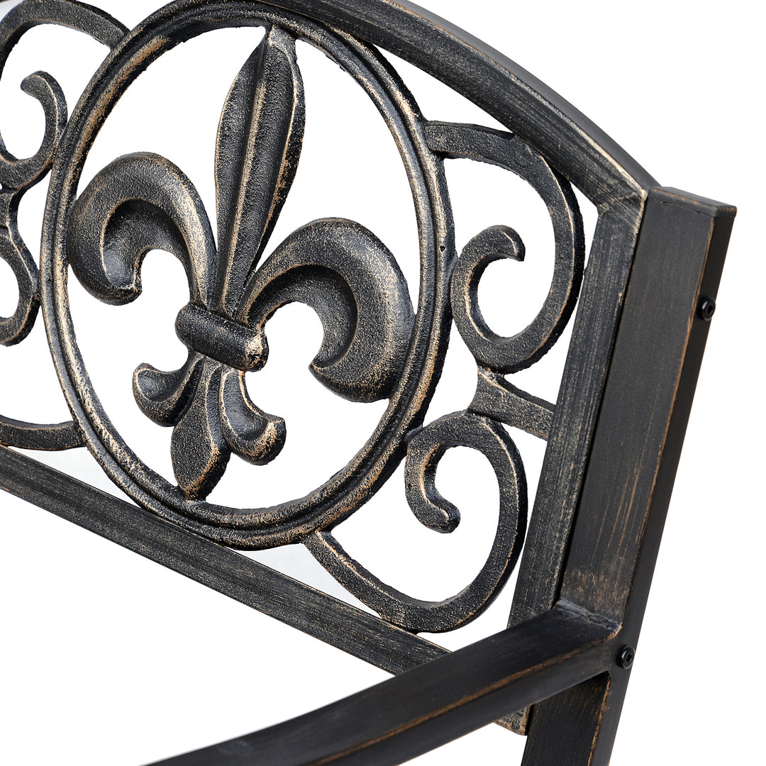 Gyngestol, havestol, gyngestol, antik havemetal bronze B60 x D73 x H85 cm