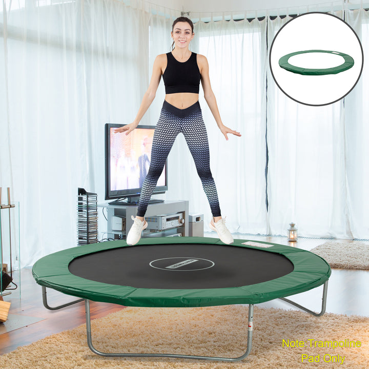Trampolinkantovertræk, sikkerhedsnet, vejrovertræk, stigekantovertræk: Ø 244 cm, grøn