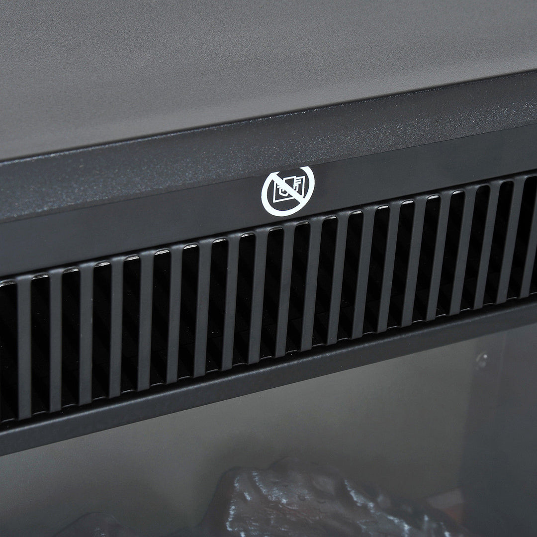 Elektrisk pejs elektrisk pejseovn fritstående pejs med flammeeffekt 600/1200w, metal, sort, 34x17x31 cm