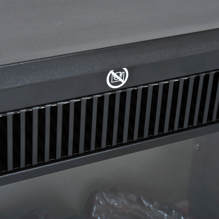 Elektrisk pejs elektrisk pejseovn fritstående pejs med flammeeffekt 600/1200w, metal, sort, 34x17x31 cm