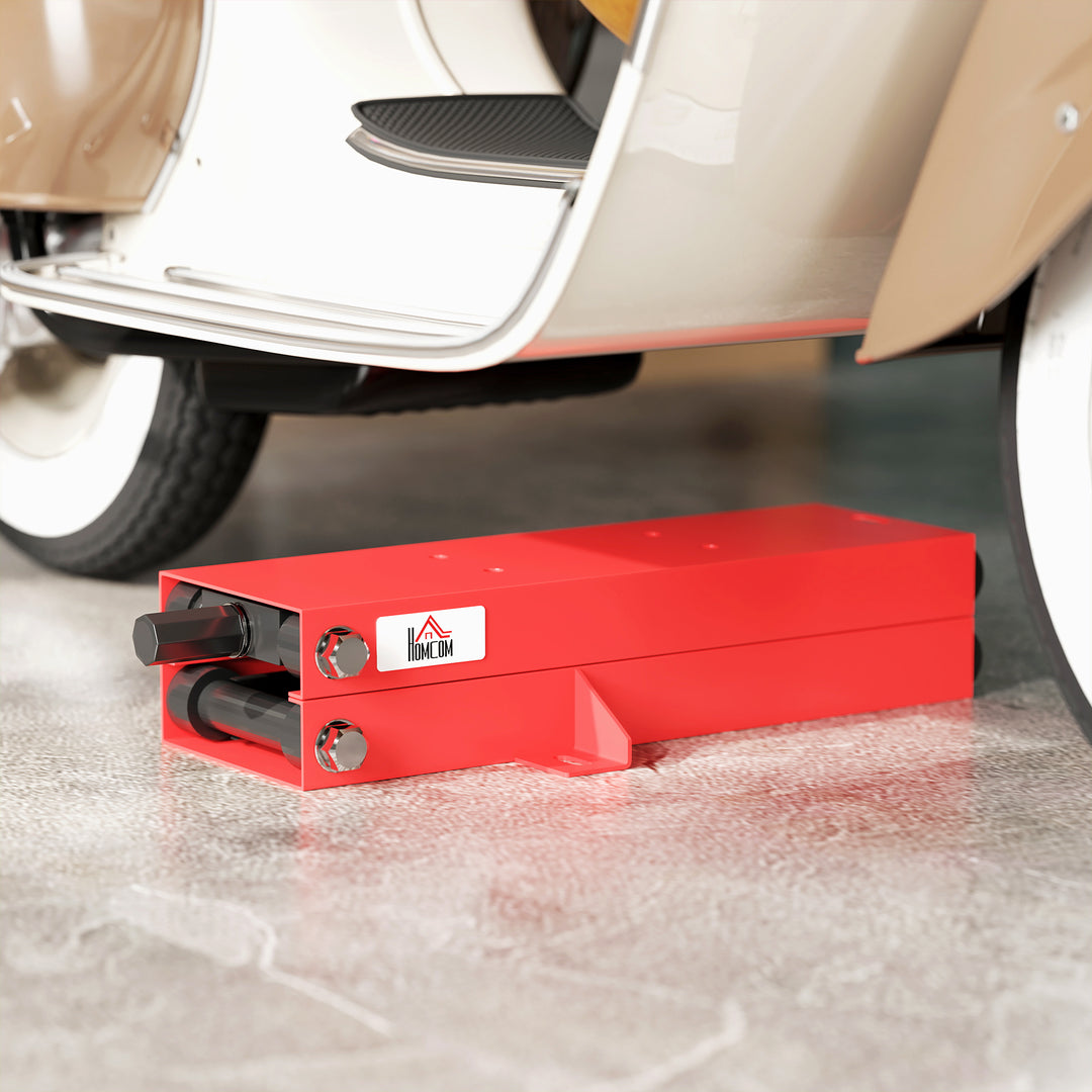 Motorcykeldonkraft 500 kg lastkapacitet motorcykelløft 95-400 mm højdejusterbar 45 x 15 x 9,5-40 cm rød