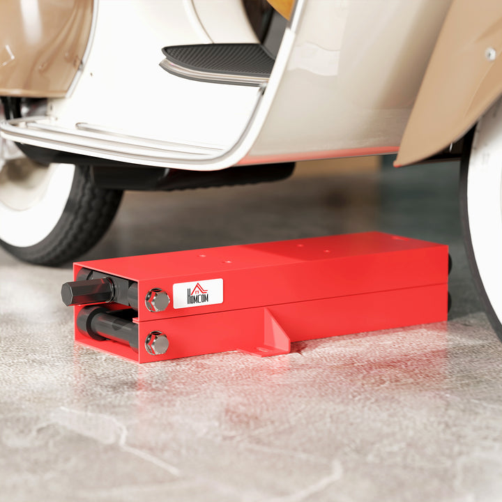 Motorcykeldonkraft 500 kg lastkapacitet motorcykelløft 95-400 mm højdejusterbar 45 x 15 x 9,5-40 cm rød