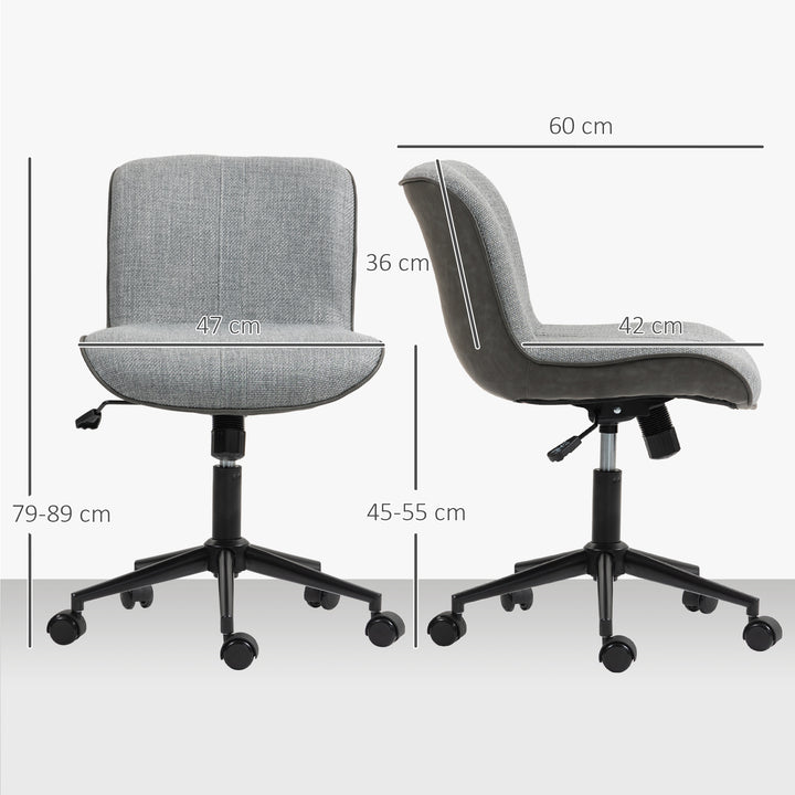 Kontorstol, polstret, højdejusterbar, drejelig, rullbar, grå