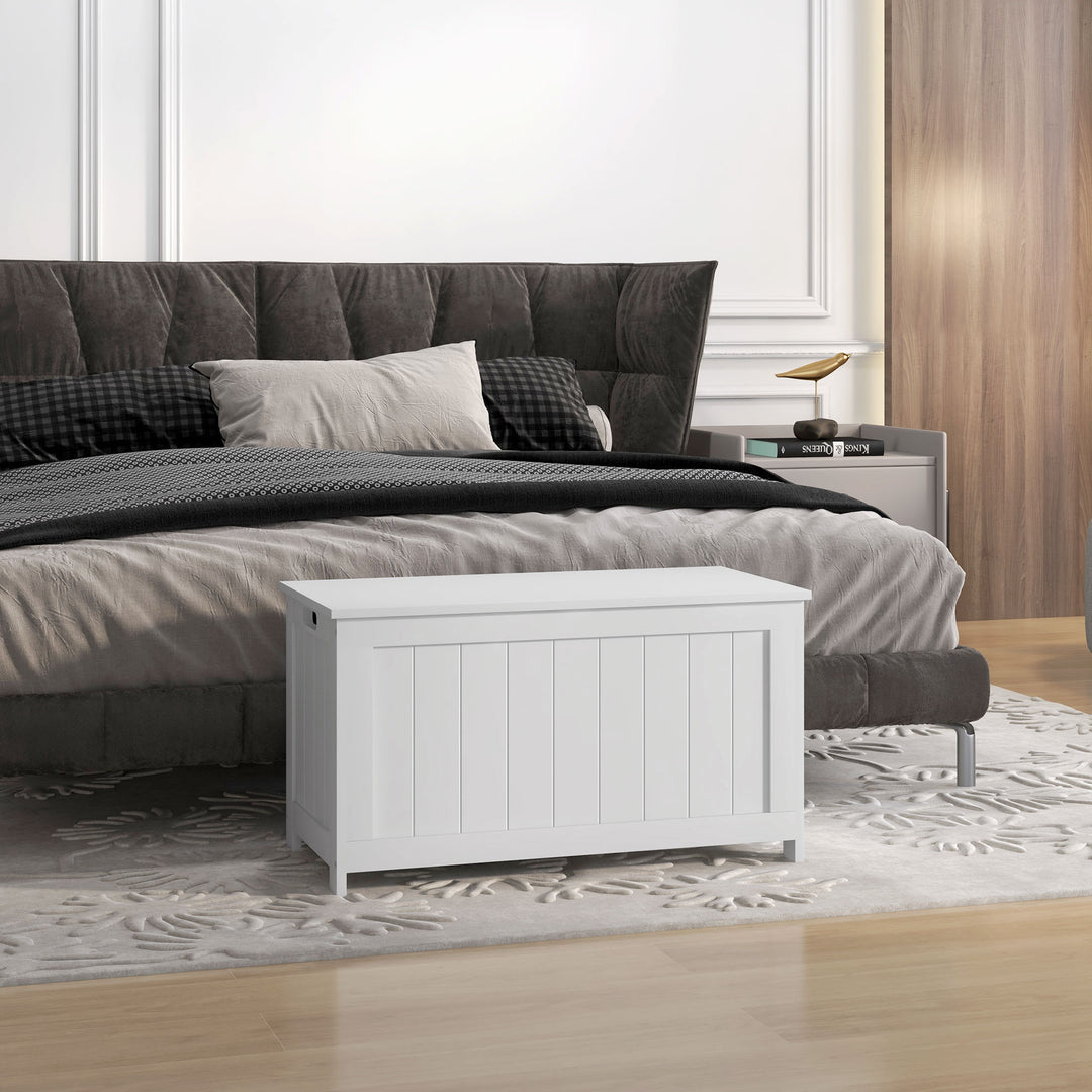 Opbevaringskasse legetøjskiste, mdf, 2 håndtag, 81 x 40 x 46 cm, hvid