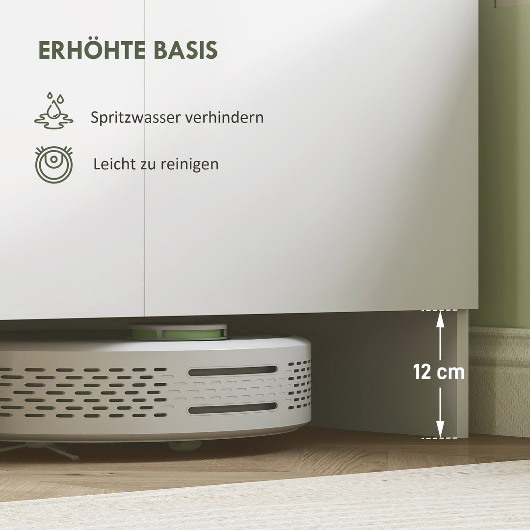 Køkkenskab, 4 skabe, 6 døre, 12 hængsler, bordplade, spånplade, hvid