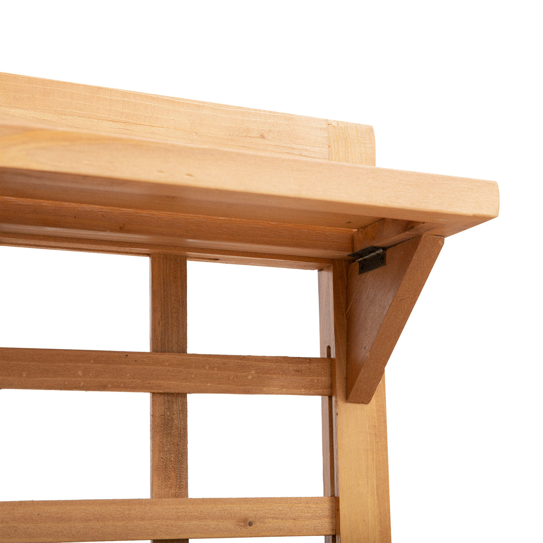 Højbed plantebord blomsterbord arbejdsbord havebord drivhus træ plantebord til have balkon, 105 x 40 x 135 cm, gran, ikke-vævet stof, brun