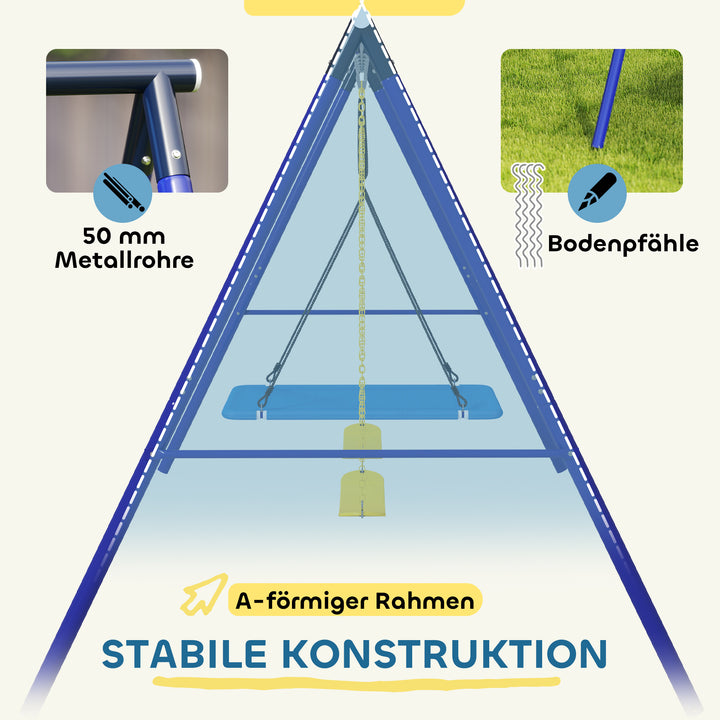 Gyngesæt til 3 børn, 120 kg lasteevne, udendørs gynger, farverig