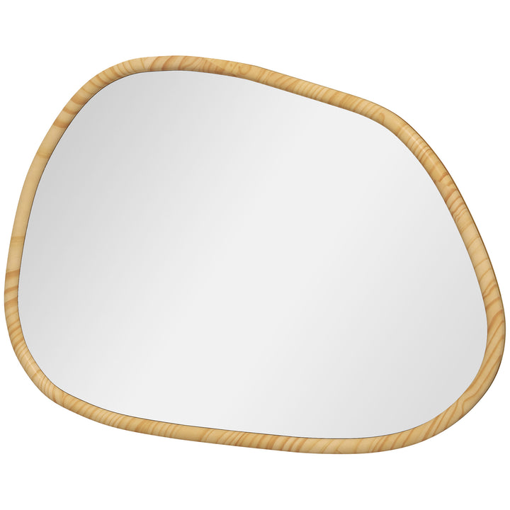 Vægspejl dekorativt spejl, vintage design, 80 cm x 2,1 cm x 60 cm, massivt træ, naturlig
