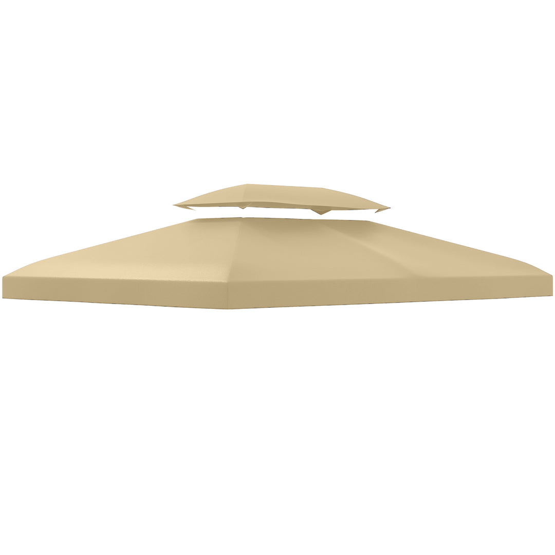 Udskiftningstag til 3 x 4 m pavillon, vandafvisende, dobbelttag pavillontag, beige