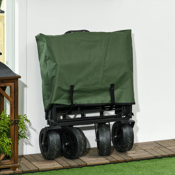 Foldbar sækkevogn, 110 l, op til 100 kg, teleskophåndtag, stålramme, 94 x 57 x 77-100 cm, khaki