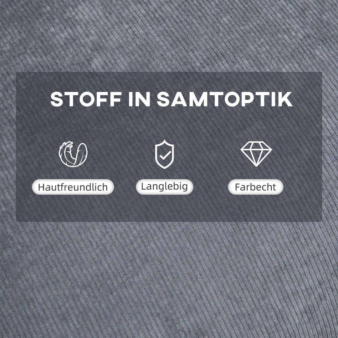 Lænestol med fodskammel, polstret lænestol, inklusive hynde, 68 cm x 91,5 cm x 88 cm, lysegrå