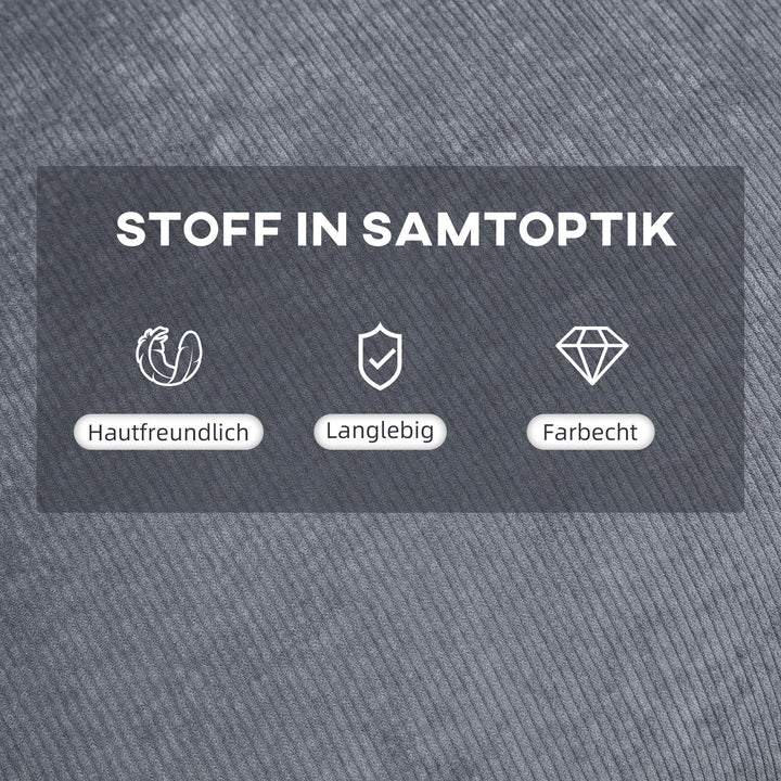 Lænestol med fodskammel, polstret lænestol, inklusive hynde, 68 cm x 91,5 cm x 88 cm, lysegrå