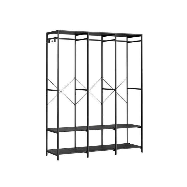 Åbent garderobeskab, rummeligt design med mål på 40 x 141 x 180 cm