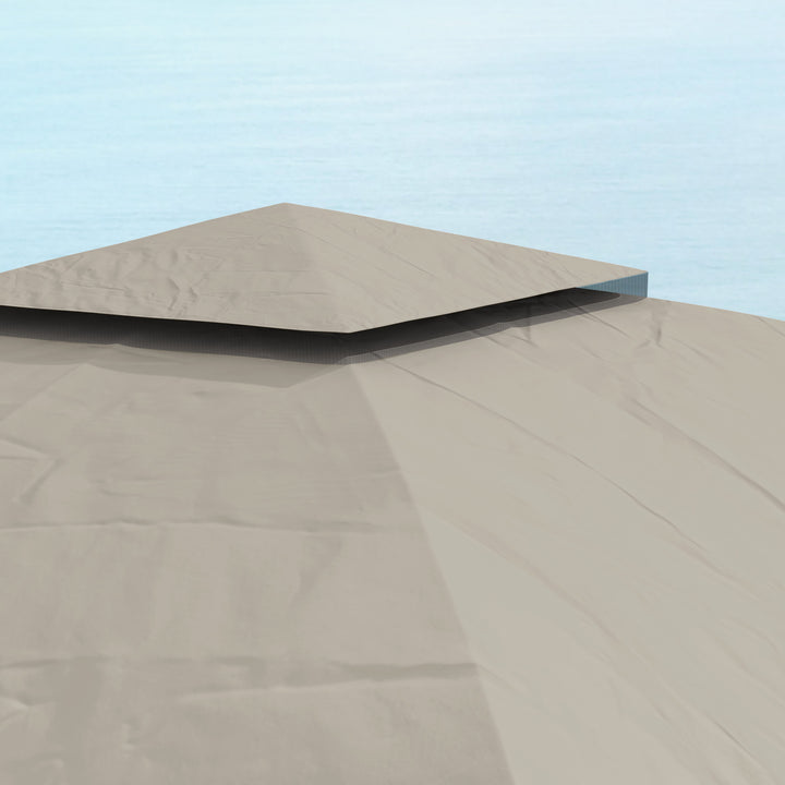 3,4 X 3,4 m havepavillon, øltelt med ventileret tag, buede vinduer, stålramme, lysegrå