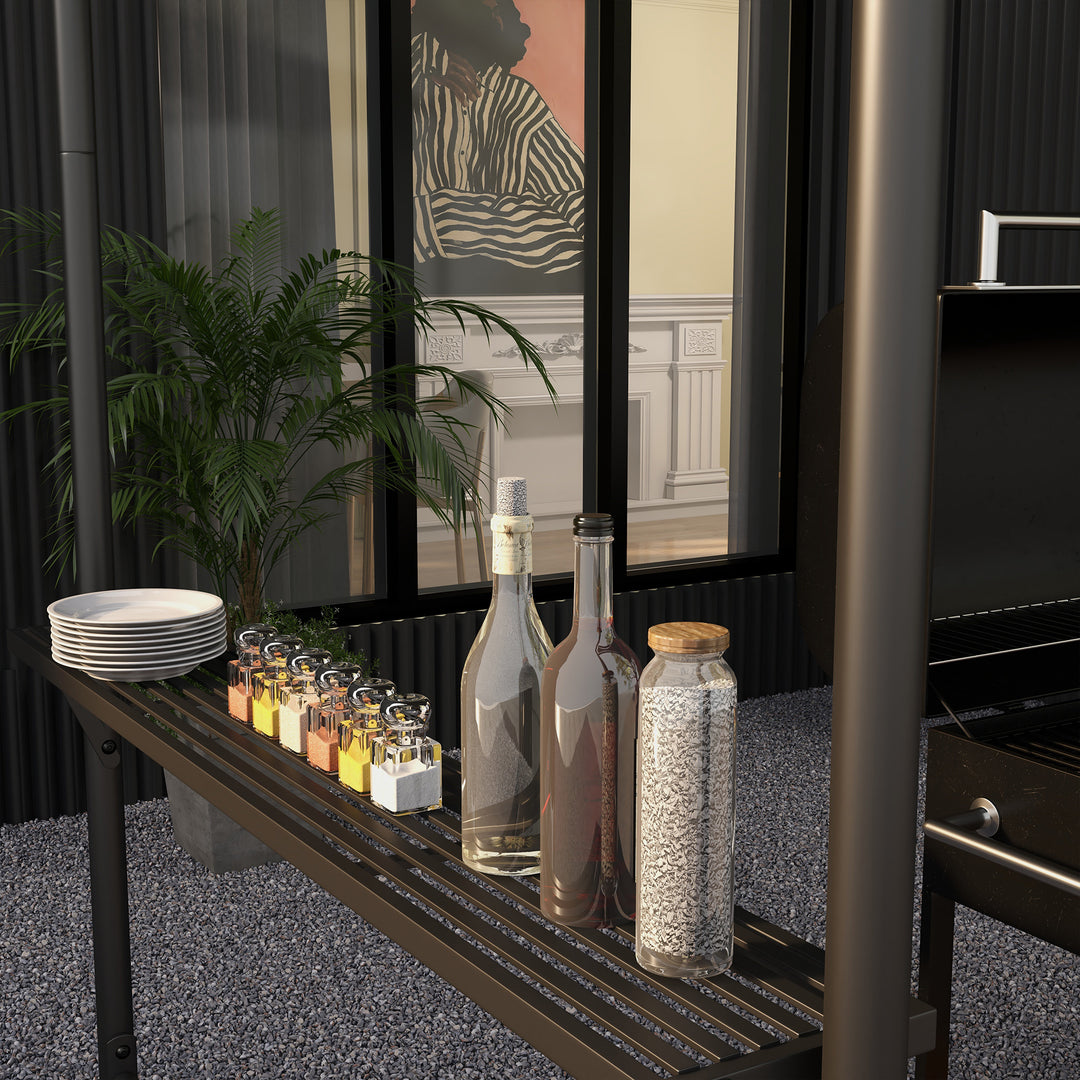 Bbq-telt med grilltag, vejrbestandigt, inklusive sidelommer, 277 x 149 x 230 cm, mørkegrå