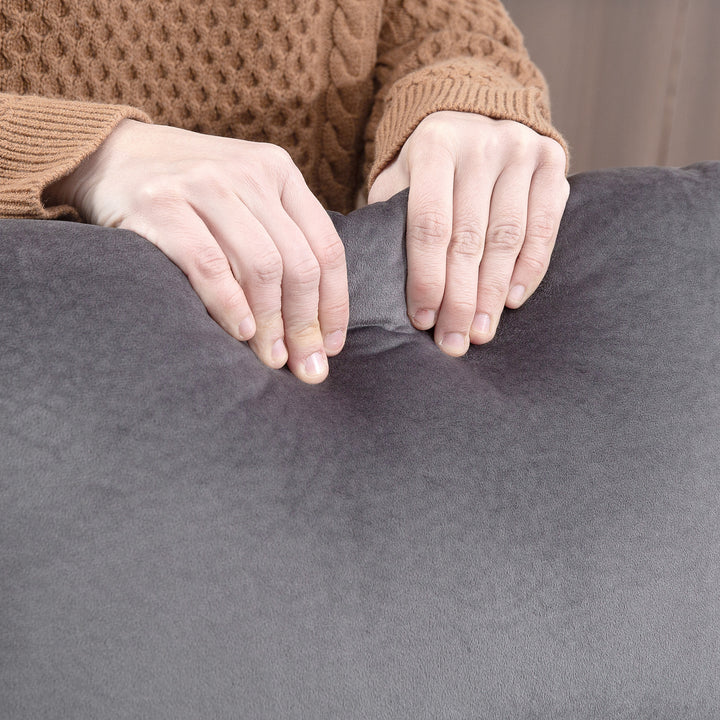 Tv-stol med ståstøtte, varme- og massagefunktion, fjernbetjening og sidelomme, mørkegrå