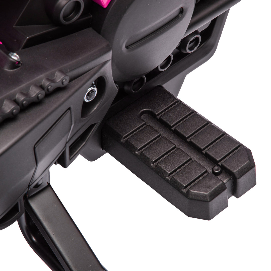 Elmotorcykel til børn, 12v børnemotorcykel med støttehjul, børnekøretøj med horn og startlyd, 3 km/t, lyserød