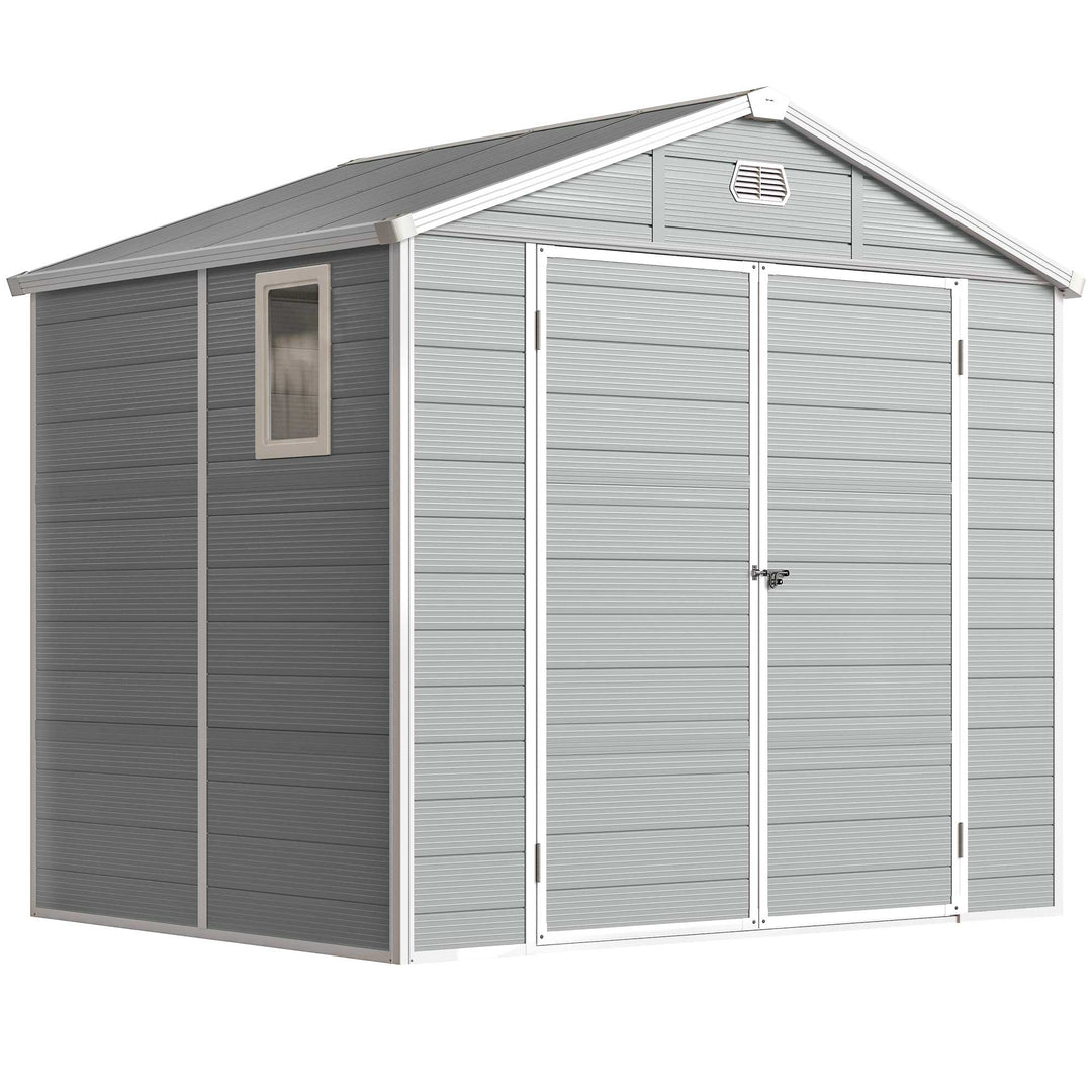 Redskabsskur, 4,1 m², haveskur med skråtag, 240 x 190 x 180/228 cm