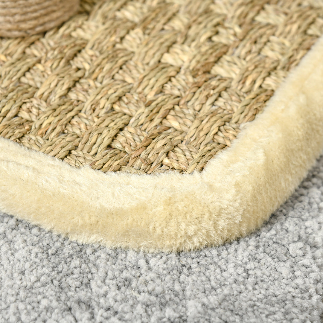 Kradsetræ til katte lille kradsetræ til en enkelt kat kattelegetøj klatretræ jute khaki+lysebrun 40 x 30 x 56 cm