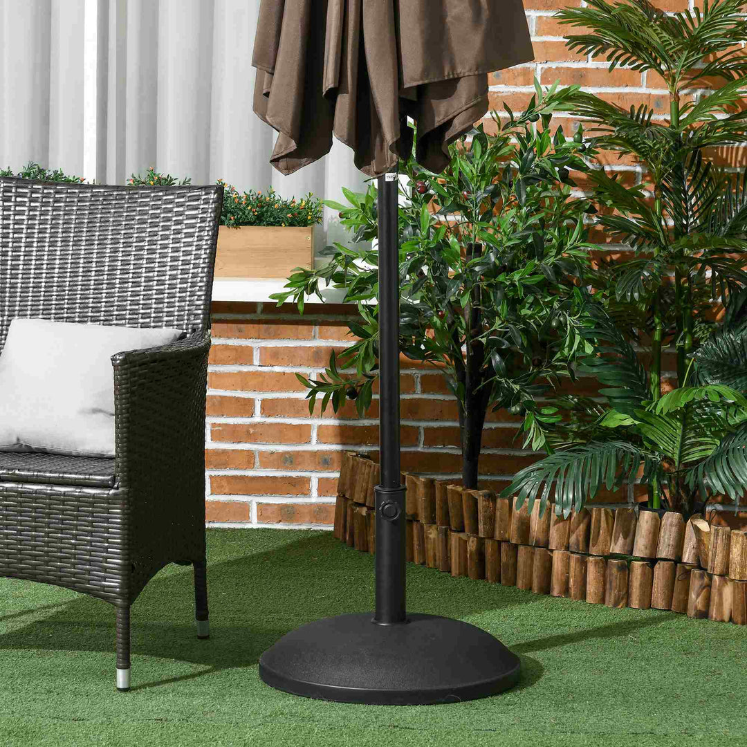 Paraplystativ, parasolstativ, 3 adaptere, justerbar, cement, 25 kg, sort