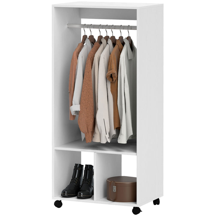 Garderobe, 60 cm x 40 cm x 127 cm, 1 garderobestang, 2 hylder, hvid
