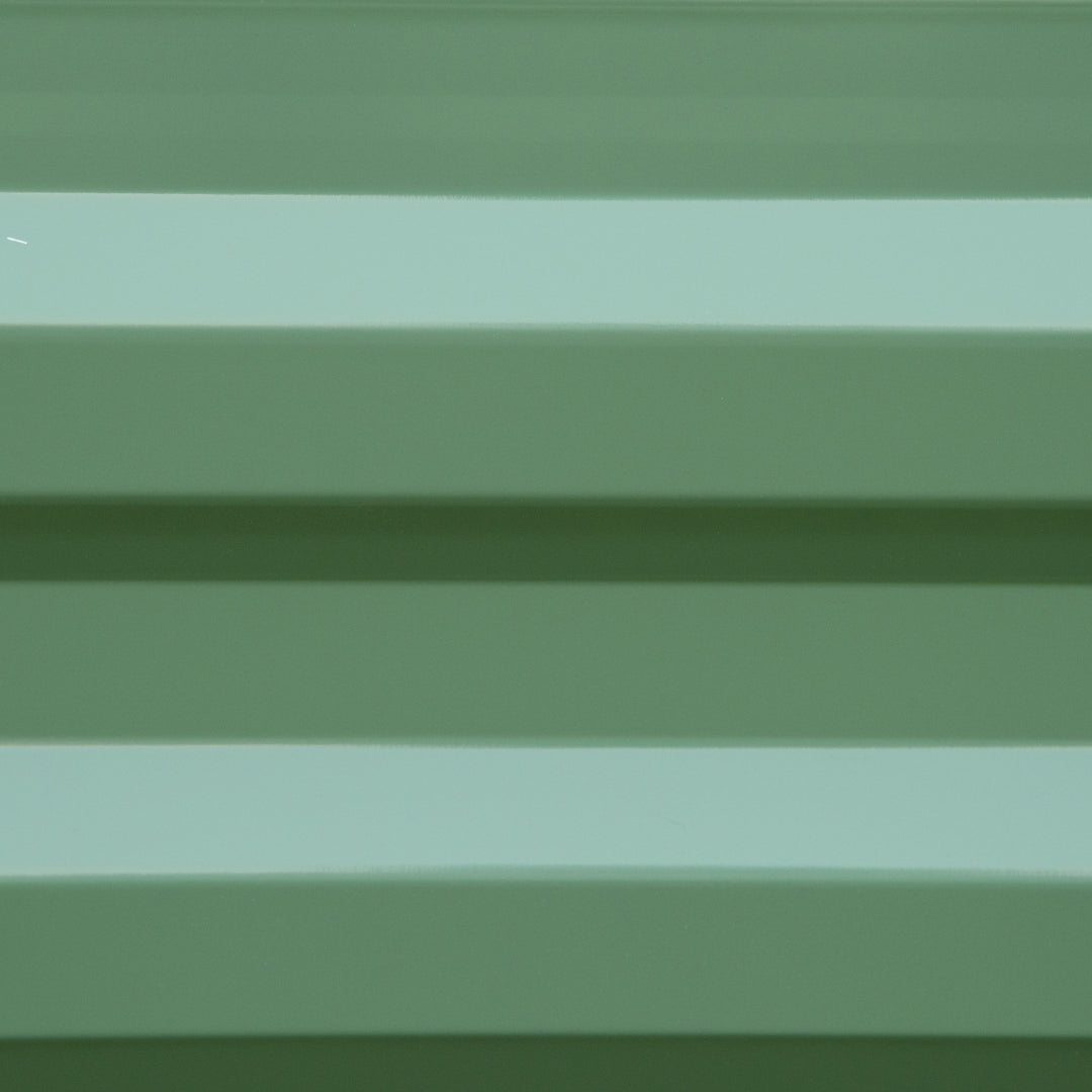 Plantekasse, sæt med 2, blomsterkasse, åben bund, stålramme, grøn, (2 x) 100 x 100 x 30 cm