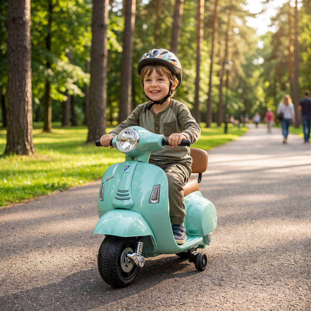 Elmotorcykel til børn Mini Vespa GTS 6V Elmotorcykel Grøn