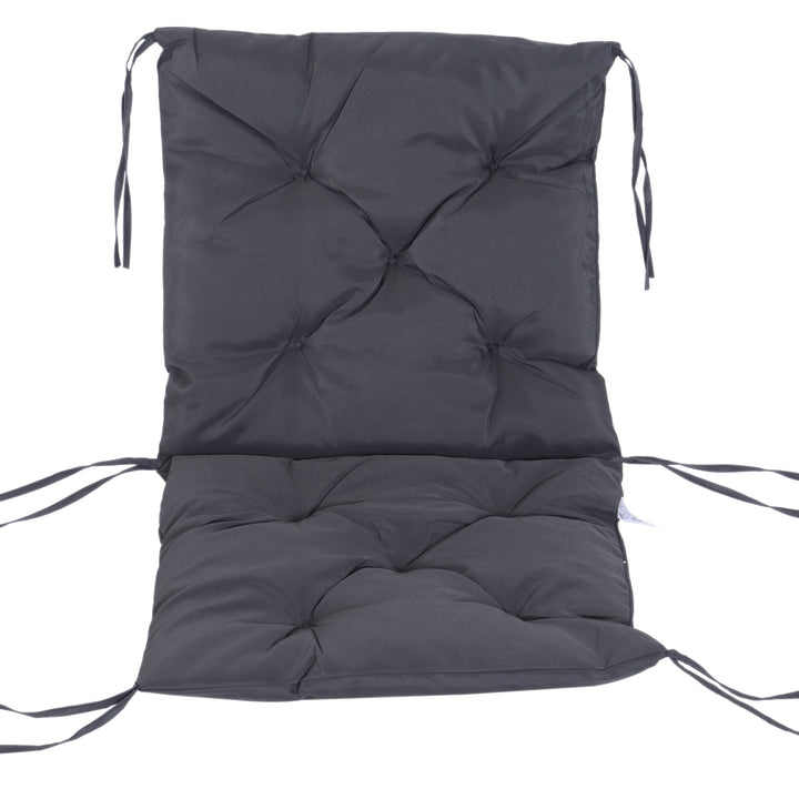 Sæt med 2 siddehynder, 98 cm x 50 cm x 8 cm stolehynder med bånd, vaskbare/ergonomiske siddehynder til hjemmet, haven, sofaen, grå