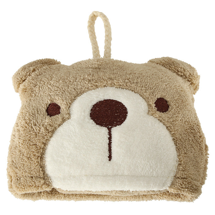 Børnehåndklæde til børnehaveklasse 42x25cm brun bamse